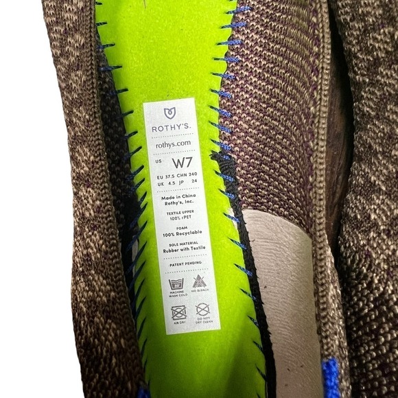 Rothy's Cocoa Houndstooth Flat Women’s Size 7 Limited‎ Edition - Picture 9 of 9